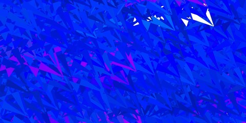 Dark blue vector texture with random triangles.