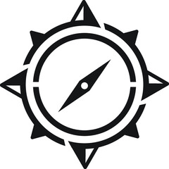 Simple compass symbol / icon with line style