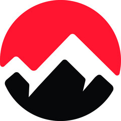 Simple abstract circle mountain symbol logo template