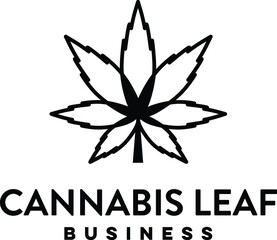 Simple cannabis leaf logo template / cannabis leaf icon / symbol