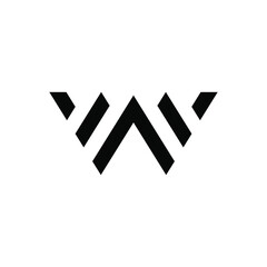 w latter vector logo abstrack