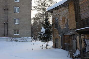 an old dilapidated wooden house