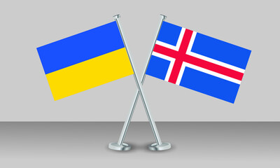 flags of Ukraine and Iceland. Official colors. Correct proportion. Banner design
