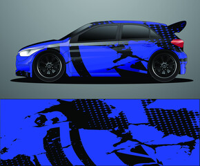 Obraz premium Rally car decal graphic wrap vector, abstract background