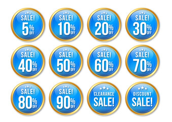 青いセール　ラベル　メダル