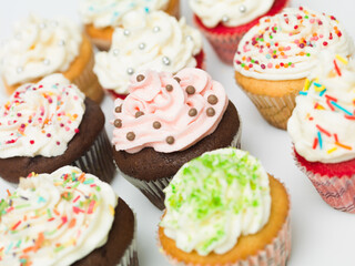 multicolor cupcakes