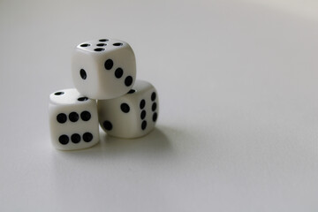 dice on a white background