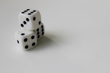 dice on a white background