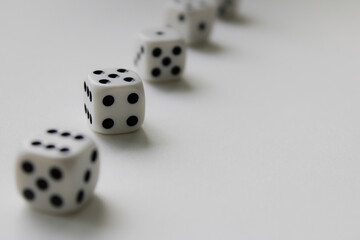 dice on a white background