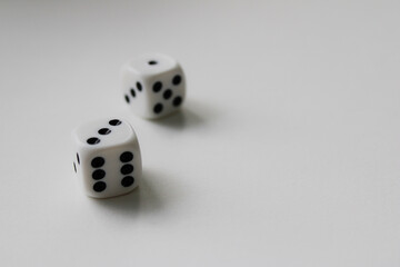 dice on a white background