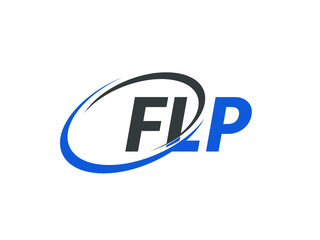 FLP letter creative modern elegant swoosh logo design