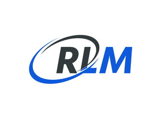 RLM letter creative modern elegant swoosh logo design