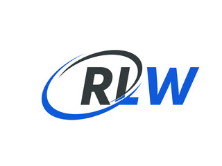 RLW letter creative modern elegant swoosh logo design