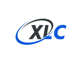 XLC letter creative modern elegant swoosh logo design