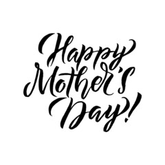Happy Mother's Day Greeting Card. Black Calligraphy Inscription