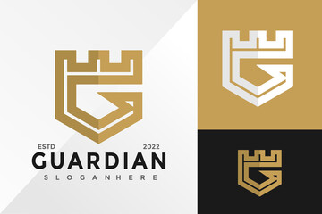 G Guard Crown Logo Design Vector illustration template