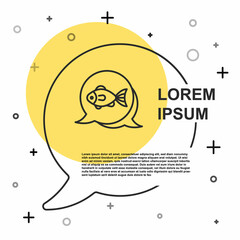 Black line Fish icon isolated on white background. Random dynamic shapes. Vector