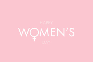 Fototapeta na wymiar Happy women's day on March 8, elegant lettering greeting card. Celebration of the International Womens day background