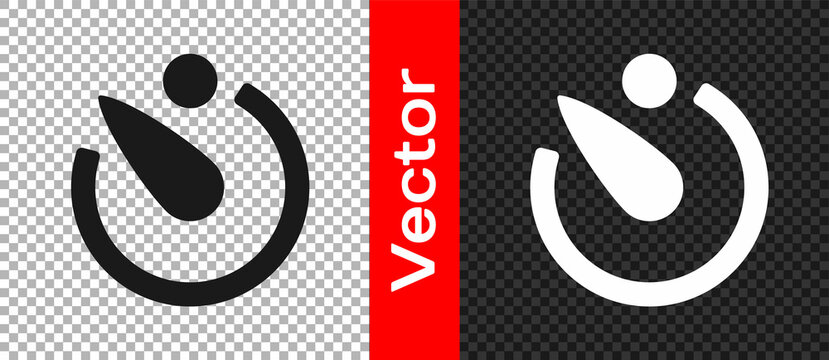 Black Camera timer icon isolated on transparent background. Photo exposure. Stopwatch timer seconds. Vector