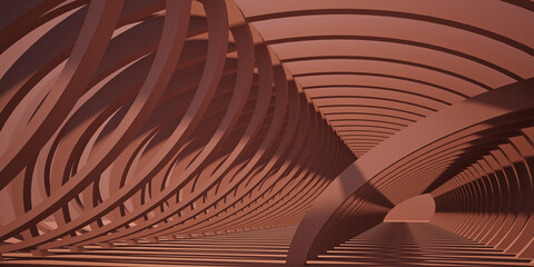 3D Rendering repeatition of  curve lines makes space for product background 