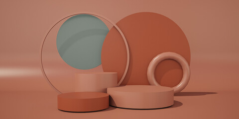 3D Rendering Color circular shape