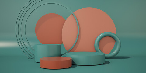 3D Rendering Color circular shape