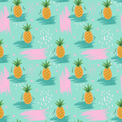 Cute seamless pineapple pattern . Perfect for textile, wrapping paper, etc