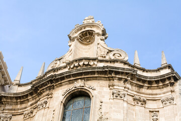 Architectural detail of church in Siracusa, Sicily, Italy