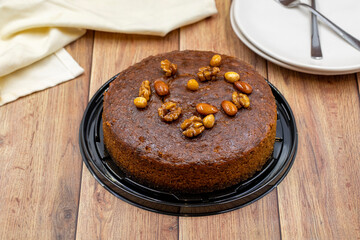 Delicious homemade traditional hazelnut wet cake