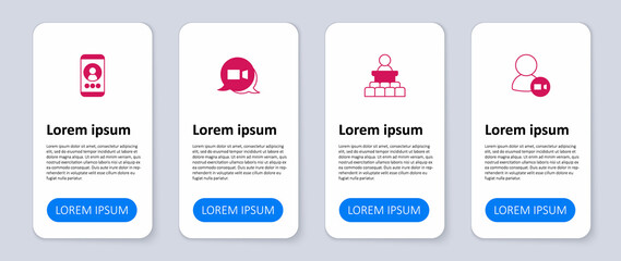 Set Video chat conference, Speaker, and . Business infographic template. Vector
