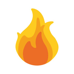 Flame. Vector icon of fire. Round-shaped tricolor fire. Vector illustration isolated on a white background for design and web.