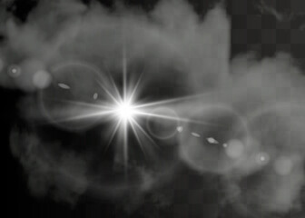 Vector transparent sunlight special lens flash light effect.front sun lens flash. Vector blur in the light of radiance. Element of decor