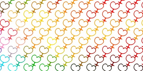 Light Multicolor vector texture with women's rights symbols.