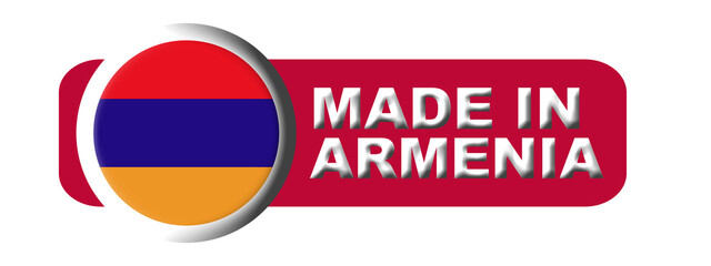 Made in Armenia Circular Flag Concept - 3D Illustration
