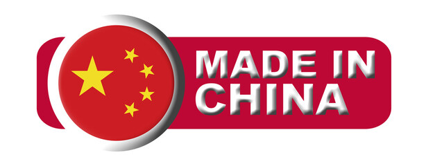 Made in China Circular Flag Concept - 3D Illustration