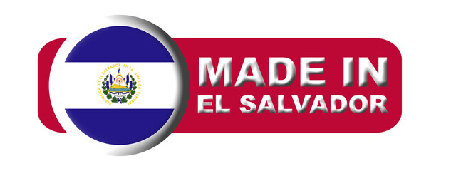 Made in El Salvador Circular Flag Concept - 3D Illustration