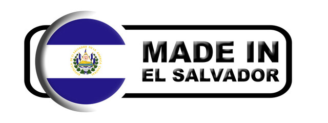 Made in El Salvador Circular Flag Concept - 3D Illustration
