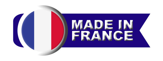 Made in France Circular Flag Concept - 3D Illustration