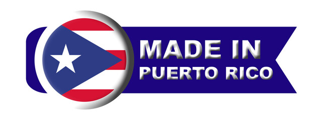 Made in Puerto Rico Circular Flag Concept - 3D Illustration