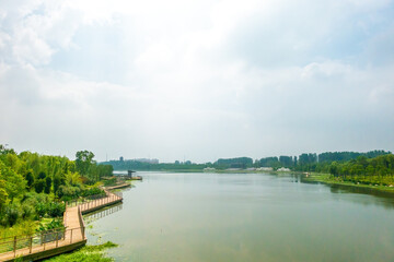 Fototapeta na wymiar Binhu Park, Zhumadian city, Henan Province, China
