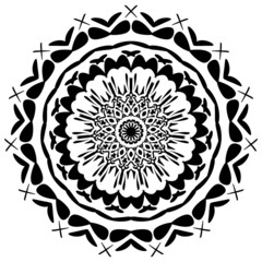ornamental round lace ornament mandala design white background flower for wall desig
