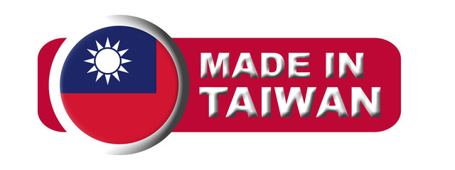 Made in Taiwan Circular Flag Concept - 3D Illustration