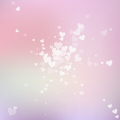 White heart love confettis. Valentine's day explos