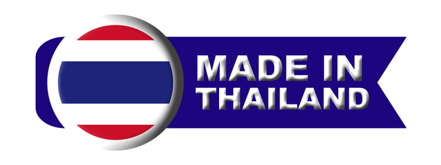 Made in Thailand Circular Flag Concept - 3D Illustration