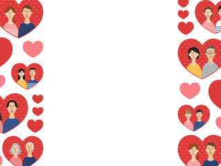 幸せそうなカップル・夫婦のフレーム（横向き）