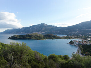 A panoramic view of Epidauros ancient city in greece