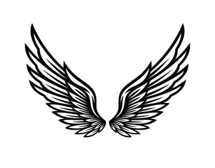 wings icon vector illustration, wings design, vector wings black and white