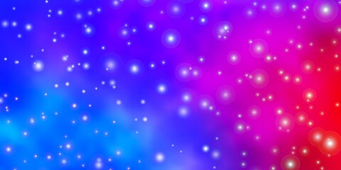 Light Blue, Red vector background with colorful stars. Modern geometric abstract illustration with stars. Design for your business promotion.
