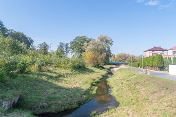 Fototapeta na wymiar Jablonka river in Zambrow in Poland.