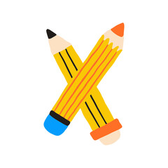 Pencil vector illustration in flat color design